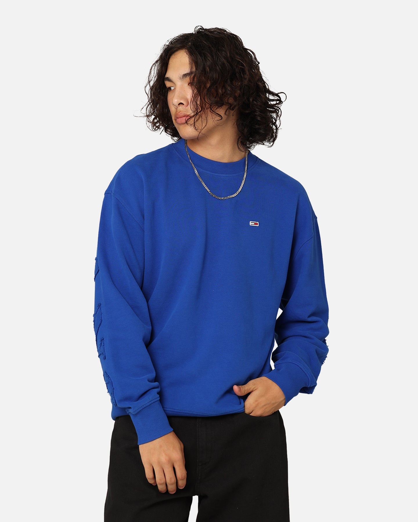 Tommy Jeans Relaxed Tonal Appliqué Crewneck Ultra Blue