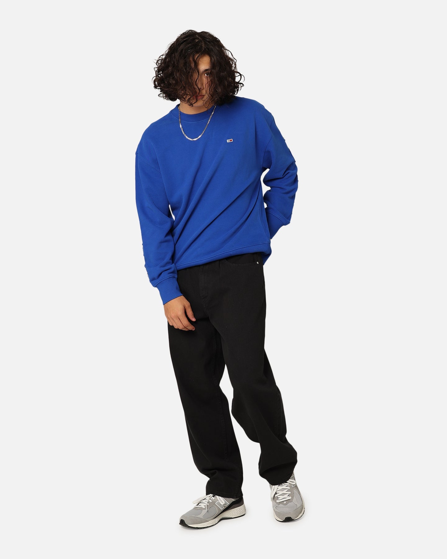Tommy Jeans Relaxed Tonal Appliqué Crewneck Ultra Blue